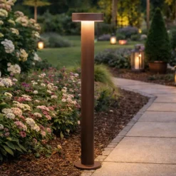 Lampioni Da Giardino-Perenz Illuminazione Lampione da giardino corten opaco led 12w 3000k h60 cm ip65
