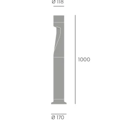 Lampioni Da Giardino-Selezionato da Mazzolaluce Lampione da giardino grafite cilindro moderno 90cm led 15w 3000k ip66