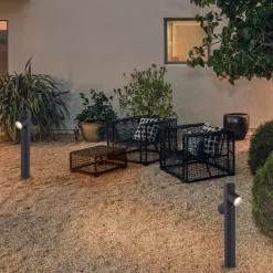 Lampioni Da Giardino-Selezionato da Mazzolaluce Lampione da giardino 2 luci grigio antracite moderno