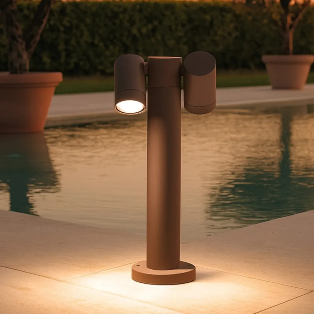 Lampioni Da Giardino-Gea Luce Lampione da giardino marrone luci orientabili