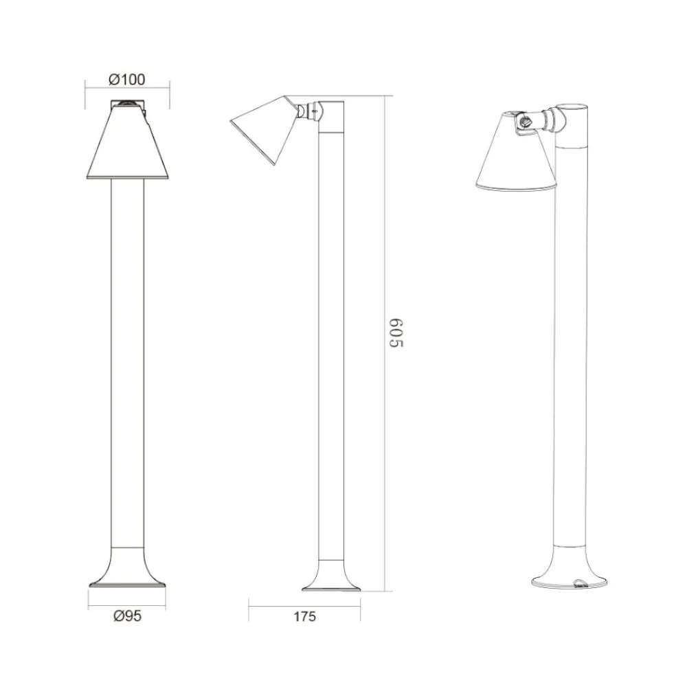 Lampioni Da Giardino-Selezionato da Mazzolaluce Lampione da giardino moderno luce orientabile antracite