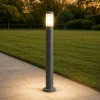 Lampioni Da Giardino-Selezionato da Mazzolaluce Lampione da giardino moderno cilindro grigio antracite