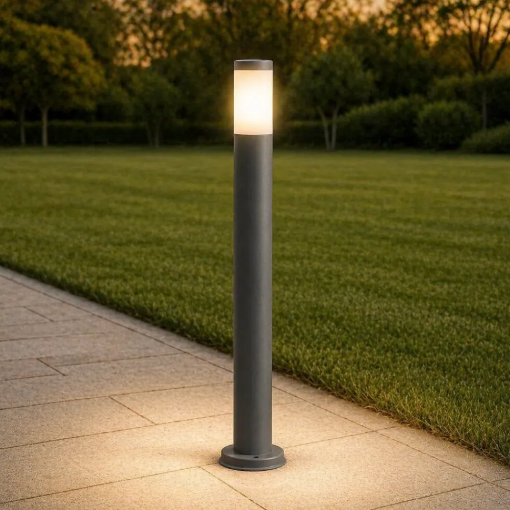 Lampioni Da Giardino-Selezionato da Mazzolaluce Lampione da giardino moderno cilindro grigio antracite