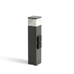 Lampioni Da Giardino-Selezionato da Mazzolaluce Lampione da giardino moderno grafite con due prese led 3000k