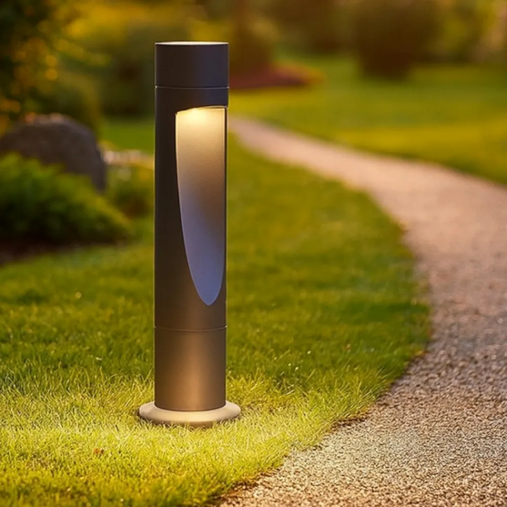 Lampioni Da Giardino-Selezionato da Mazzolaluce Lampione da giardino moderno cilindro grafite led 15w 3000k ip66
