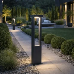 Lampioni Da Giardino-Perenz Illuminazione Lampione da giardino moderno ip65 antracite led 3000k