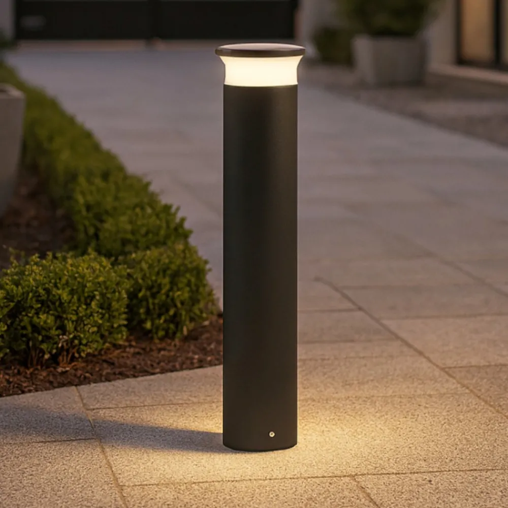 Lampioni Da Giardino-Selezionato da Mazzolaluce Lampione da giardino moderno grafite led 9w 3000k 40cm ip65