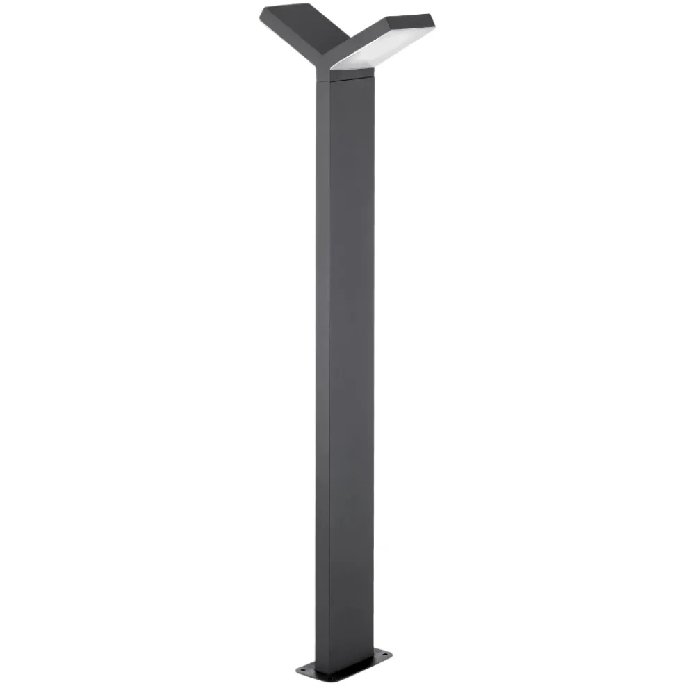 Lampioni Da Giardino-Selezionato da Mazzolaluce Lampione da giardino moderno antracite led 2x6w 3000k