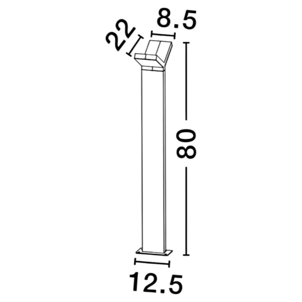 Lampioni Da Giardino-Selezionato da Mazzolaluce Lampione da giardino moderno antracite led 2x6w 3000k