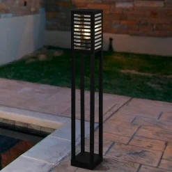 Lampioni Da Giardino-Selezionato da Mazzolaluce Lampione da giardino moderno IP44 nero E27 H100 cm