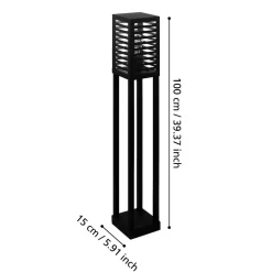 Lampioni Da Giardino-Selezionato da Mazzolaluce Lampione da giardino moderno IP44 nero E27 H100 cm