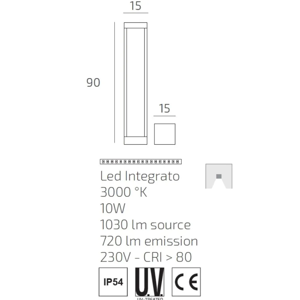 Lampioni Da Giardino-Top Light Lampione da giardino moderno antracite led 10w 3000k monaco