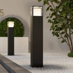 Lampioni Da Giardino-Selezionato da Mazzolaluce Lampione da giardino moderno grigio antracite led 14w cct ip54