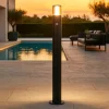 Lampioni Da Giardino-Selezionato da Mazzolaluce Lampione da giardino moderno cilindro nero con sensore movimento