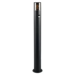 Lampioni Da Giardino-Selezionato da Mazzolaluce Lampione da giardino moderno cilindro nero con sensore movimento
