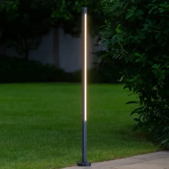 Lampioni Da Giardino-Ideal Lux Lampione da giardino moderno jedi pt h120 antracite led 19w 3000k