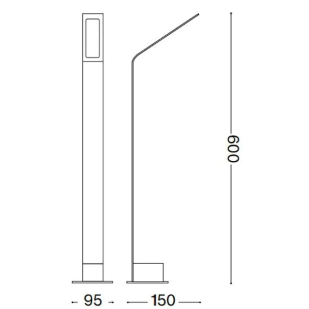 Lampioni Da Giardino-Ideal Lux Lampione da giardino moderno led 4000k agos pt h60 4000k ip54