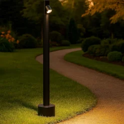 Lampioni Da Giardino-Selezionato da Mazzolaluce Lampione da giardino nero led 4w 3000k moderno cilindrico