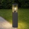 Lampioni Da Giardino-Selezionato da Mazzolaluce Lampione da giardino squadrato antracite diffusore in vetro