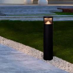 Lampioni Da Giardino-Selezionato da Mazzolaluce Lampione da giardino tubolare led 24w 3000k nero moderno