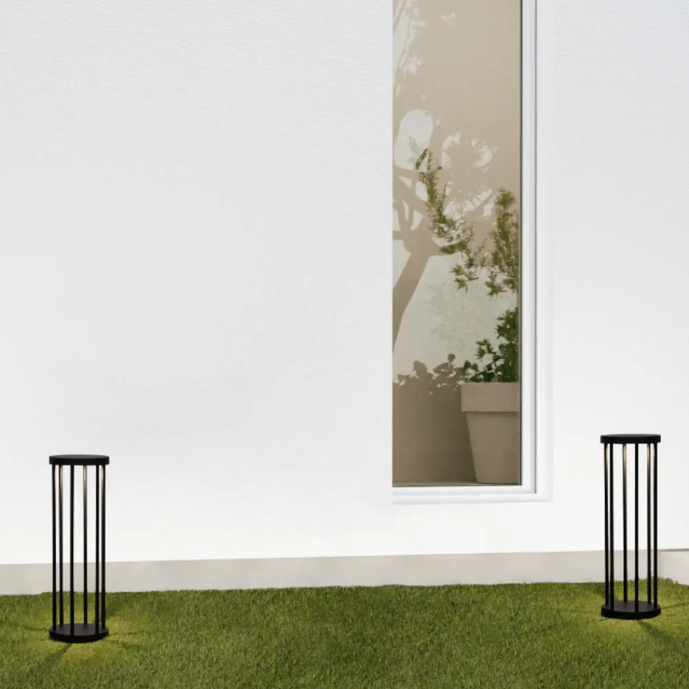 Lampioni Da Giardino-Selezionato da Mazzolaluce Lampione design moderno da giardino nero led 8w 3000k