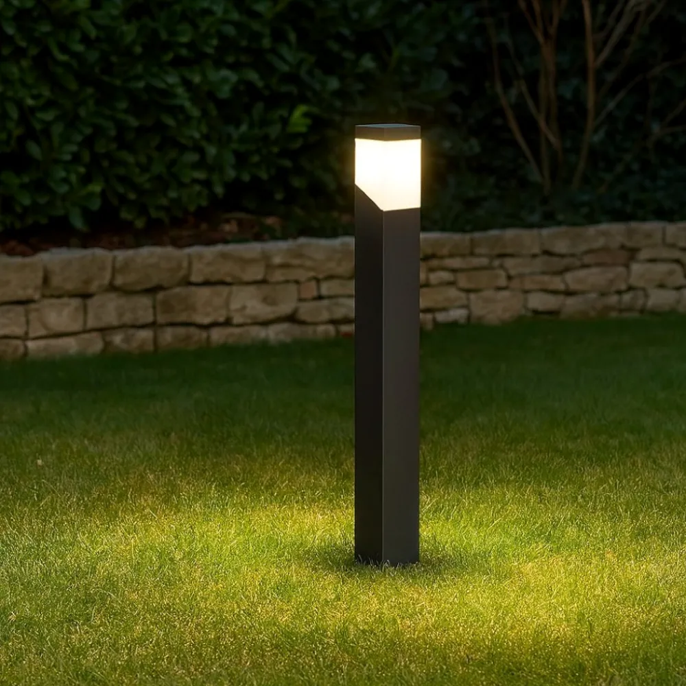 Lampioni Da Giardino-Gea Luce Lampione giardino antracite moderno sury