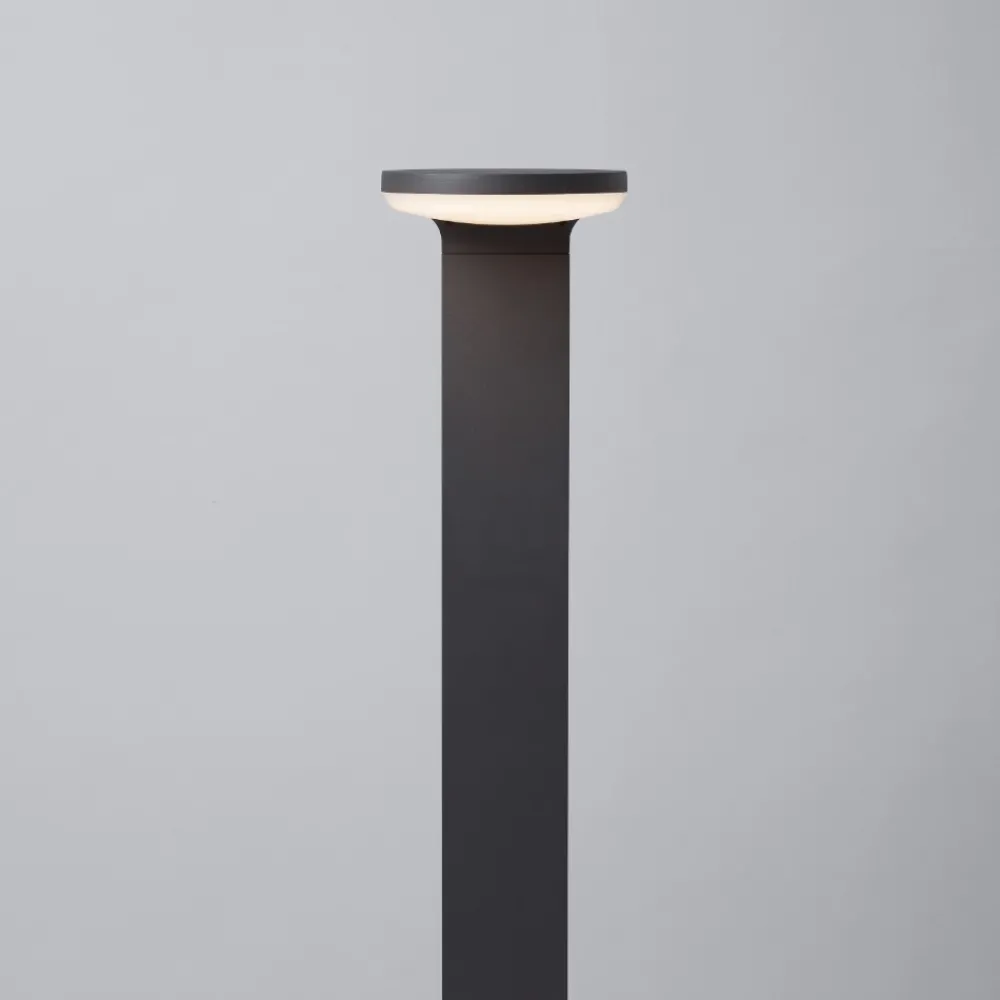 Lampioni Da Giardino-Selezionato da Mazzolaluce Lampione grigio da giardino led 3000k moderno a testa tonda