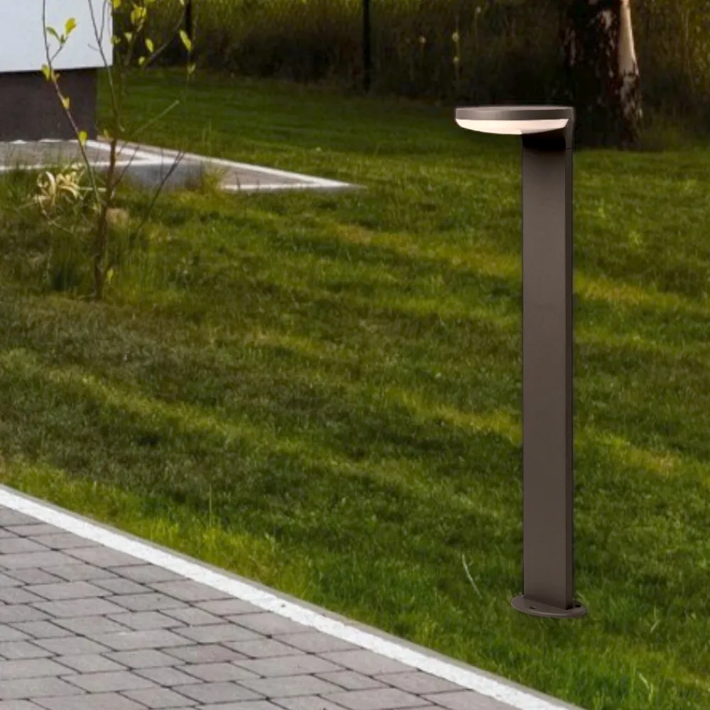 Lampioni Da Giardino-Selezionato da Mazzolaluce Lampione grigio da giardino led 3000k moderno a testa tonda