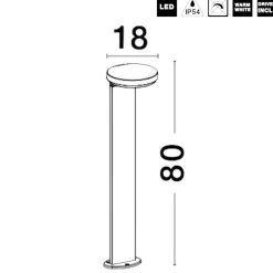 Lampioni Da Giardino-Selezionato da Mazzolaluce Lampione grigio da giardino led 3000k moderno a testa tonda