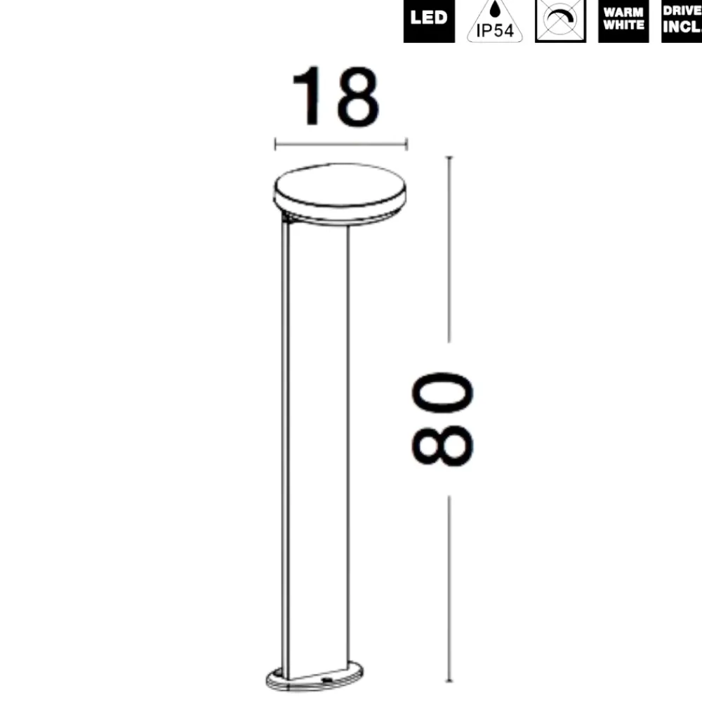 Lampioni Da Giardino-Selezionato da Mazzolaluce Lampione grigio da giardino led 3000k moderno a testa tonda