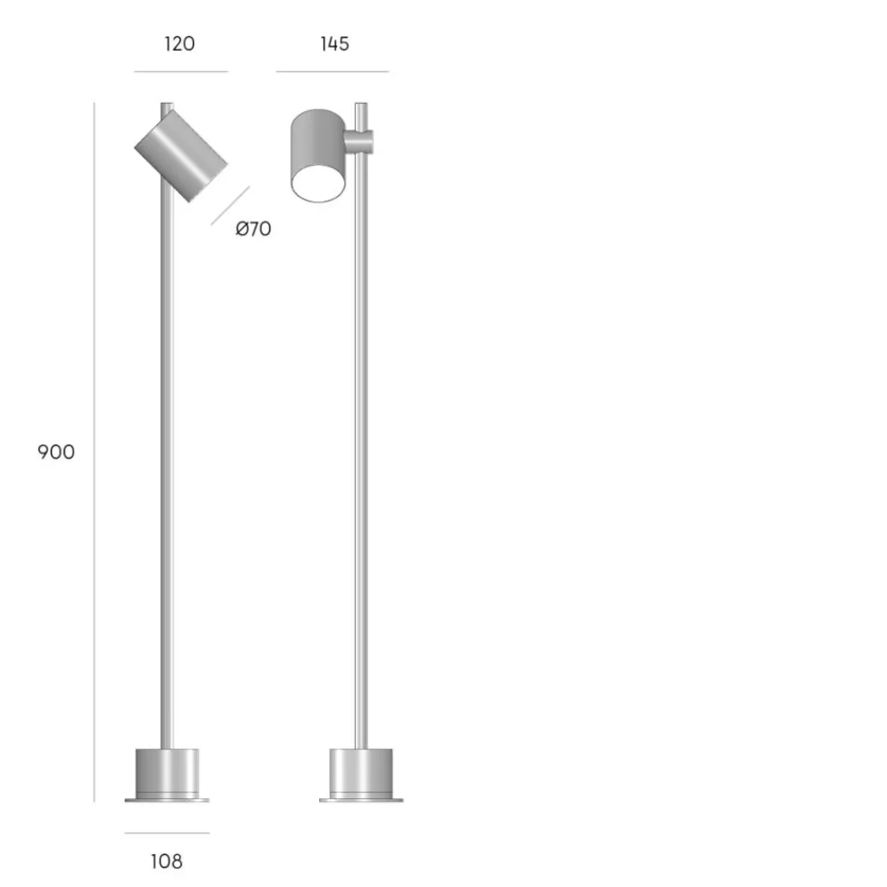Lampioni Da Giardino-Selezionato da Mazzolaluce Lampione grigio da giardino orientabile led 13w 3000k
