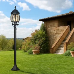 Lampioni Da Giardino-Selezionato da Mazzolaluce Lampione lanterna classico da giardino nero
