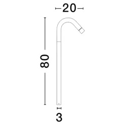 Lampioni Da Giardino-Selezionato da Mazzolaluce Lampione led curvo 80cm nero per giardino anti corrosione