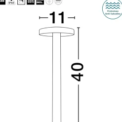 Lampioni Da Giardino-Selezionato da Mazzolaluce Lampione moderno a testa tonda led 8w 3000k per giardini