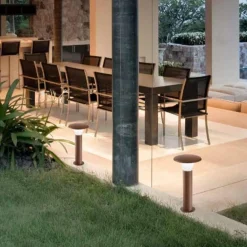 Lampioni Da Giardino-Gea Luce Lampione moderno da giardino marrone corten