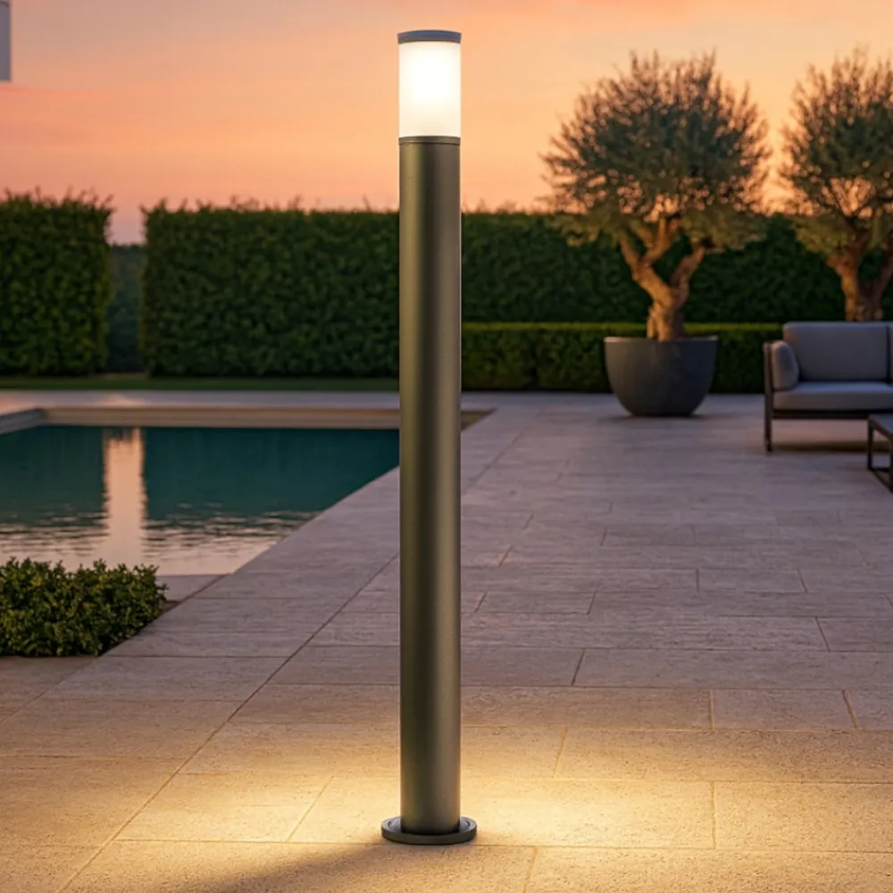 Lampioni Da Giardino-Selezionato da Mazzolaluce Lampione moderno da giardino paletto nero 100cm ip65