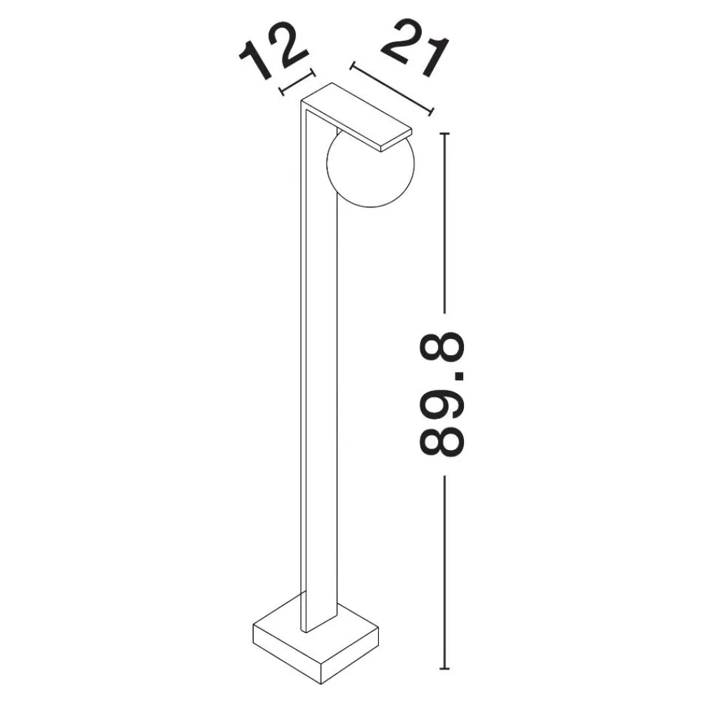 Lampioni Da Giardino-Selezionato da Mazzolaluce Lampione moderno da giardino nero vetro bianco led 8w 3000k