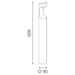Lampioni Da Giardino-Gea Luce Lampione moderno da giardino nero anhur 9w 4000k