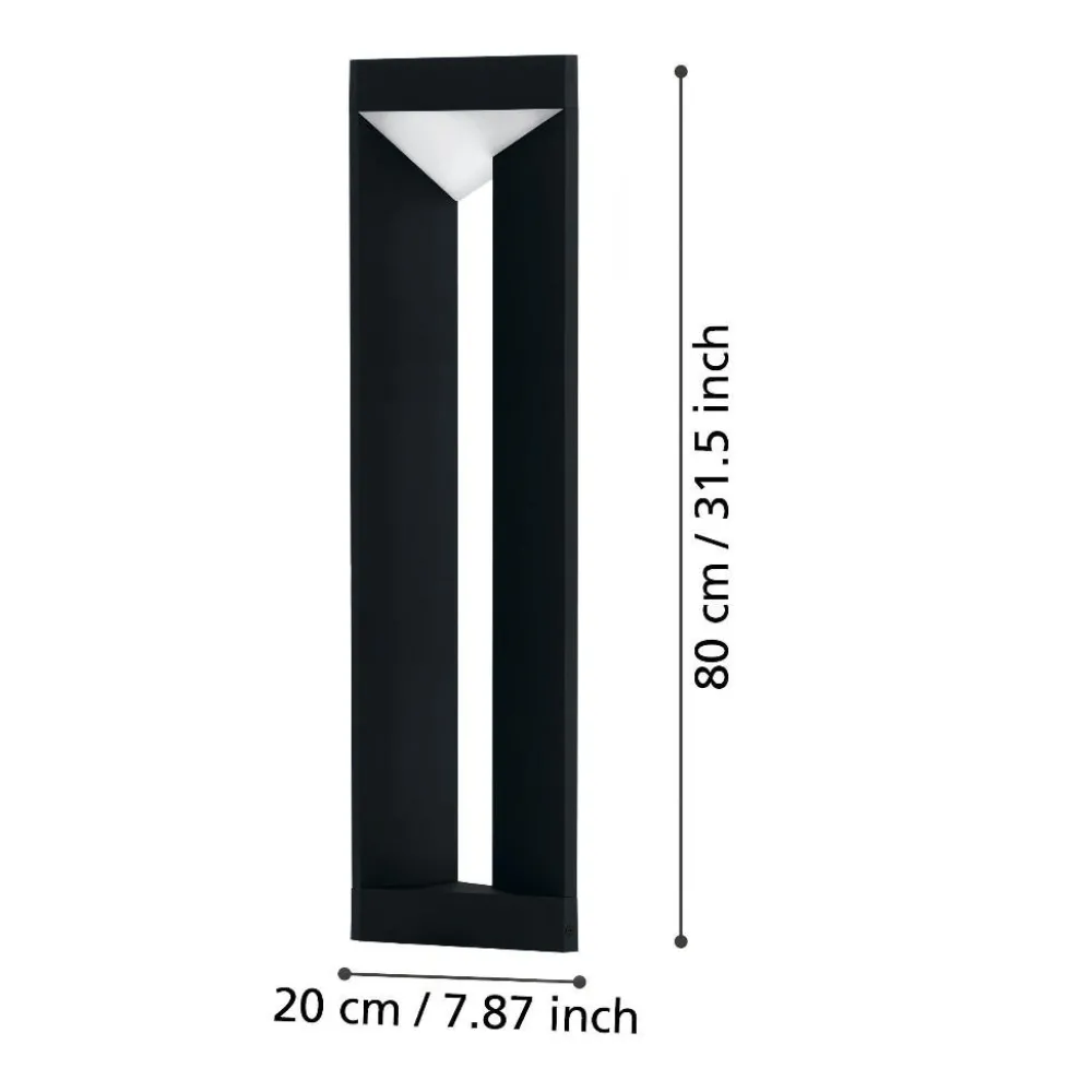 Lampioni Da Giardino-Selezionato da Mazzolaluce Lampione moderno da giardino nero ip54 led 3000k h80 cm