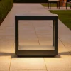 Lampioni Da Giardino-Selezionato da Mazzolaluce Lampione moderno da giardino nero led 8w 3000k squadrato