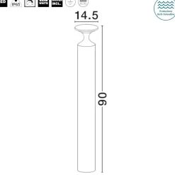 Lampioni Da Giardino-Selezionato da Mazzolaluce Lampione moderno da giardino led 13w 3000k nero ip65 moderno