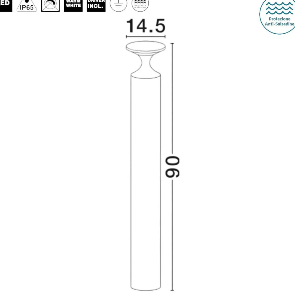 Lampioni Da Giardino-Selezionato da Mazzolaluce Lampione moderno da giardino led 13w 3000k nero ip65 moderno