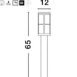 Lampioni Da Giardino-Selezionato da Mazzolaluce Lampione moderno da giardino h65 cm dalla forma tubolare