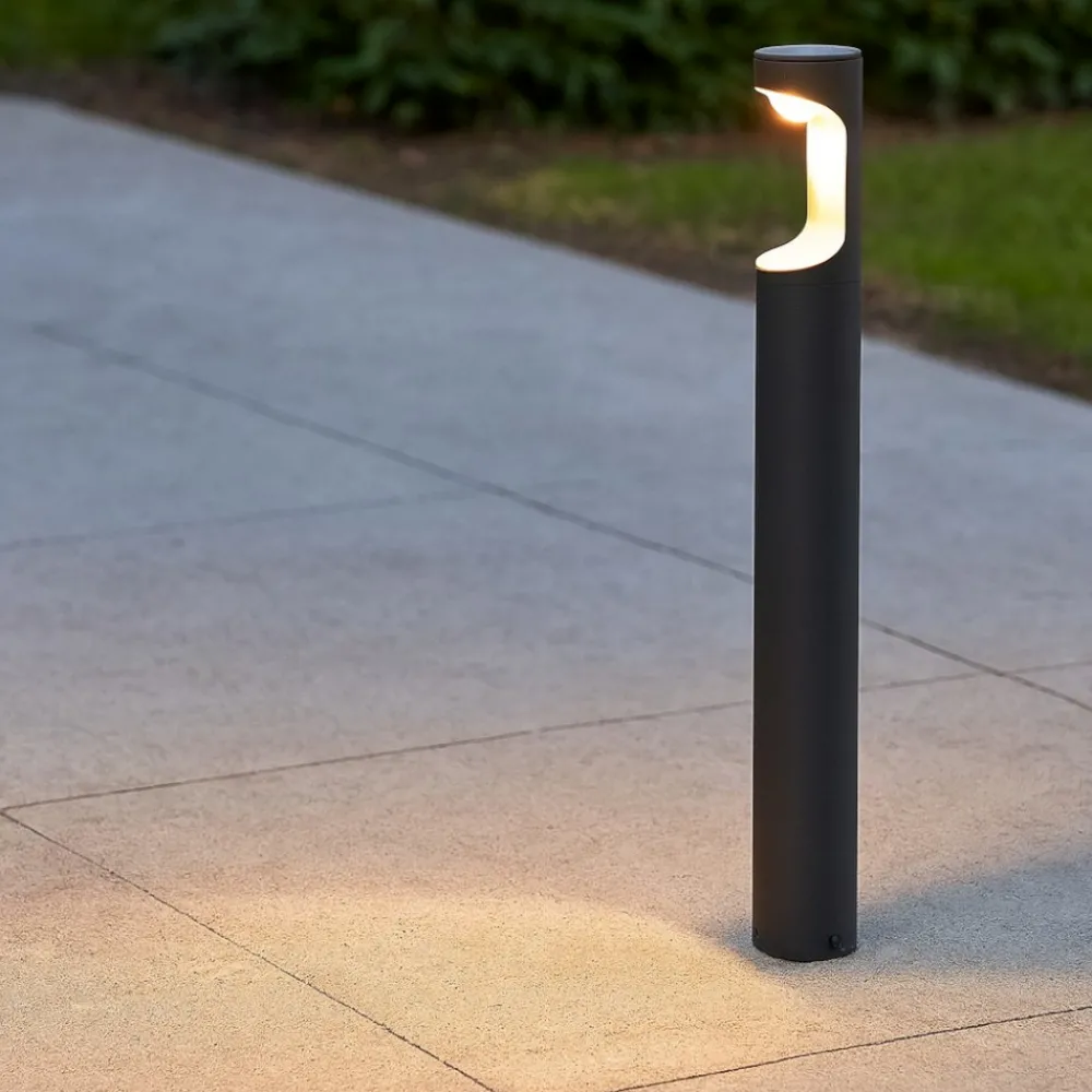 Lampioni Da Giardino-Selezionato da Mazzolaluce Lampione moderno per giardino grafite 80cm led 9w 3000k ip54