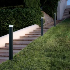 Lampioni Da Giardino-Selezionato da Mazzolaluce Lampione moderno per giardino grafite 80cm led 9w 3000k