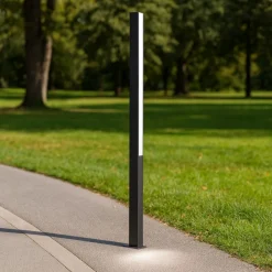 Lampioni Da Giardino-Selezionato da Mazzolaluce Lampione nero alto per giardini led 23w 3000k design moderno rettangolare