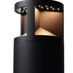 Lampioni Da Giardino-Selezionato da Mazzolaluce Lampione nero basso tubolare led 24w 3000k da giardino moderno