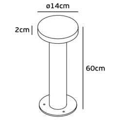 Lampioni Da Giardino-Selezionato da Mazzolaluce Lampione nero 60cm moderno da giardino led 7w 4000k fp