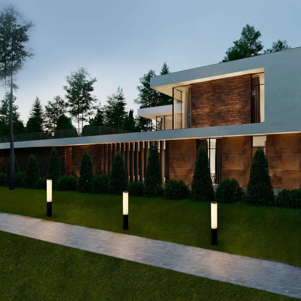 Lampioni Da Giardino-Selezionato da Mazzolaluce Lampione nero da esterno led 14w 3000k ip54 tubolare