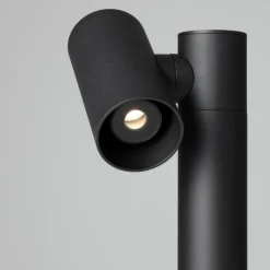 Lampioni Da Giardino-Selezionato da Mazzolaluce Lampione nero da giardino led 3000k cilindrico moderno